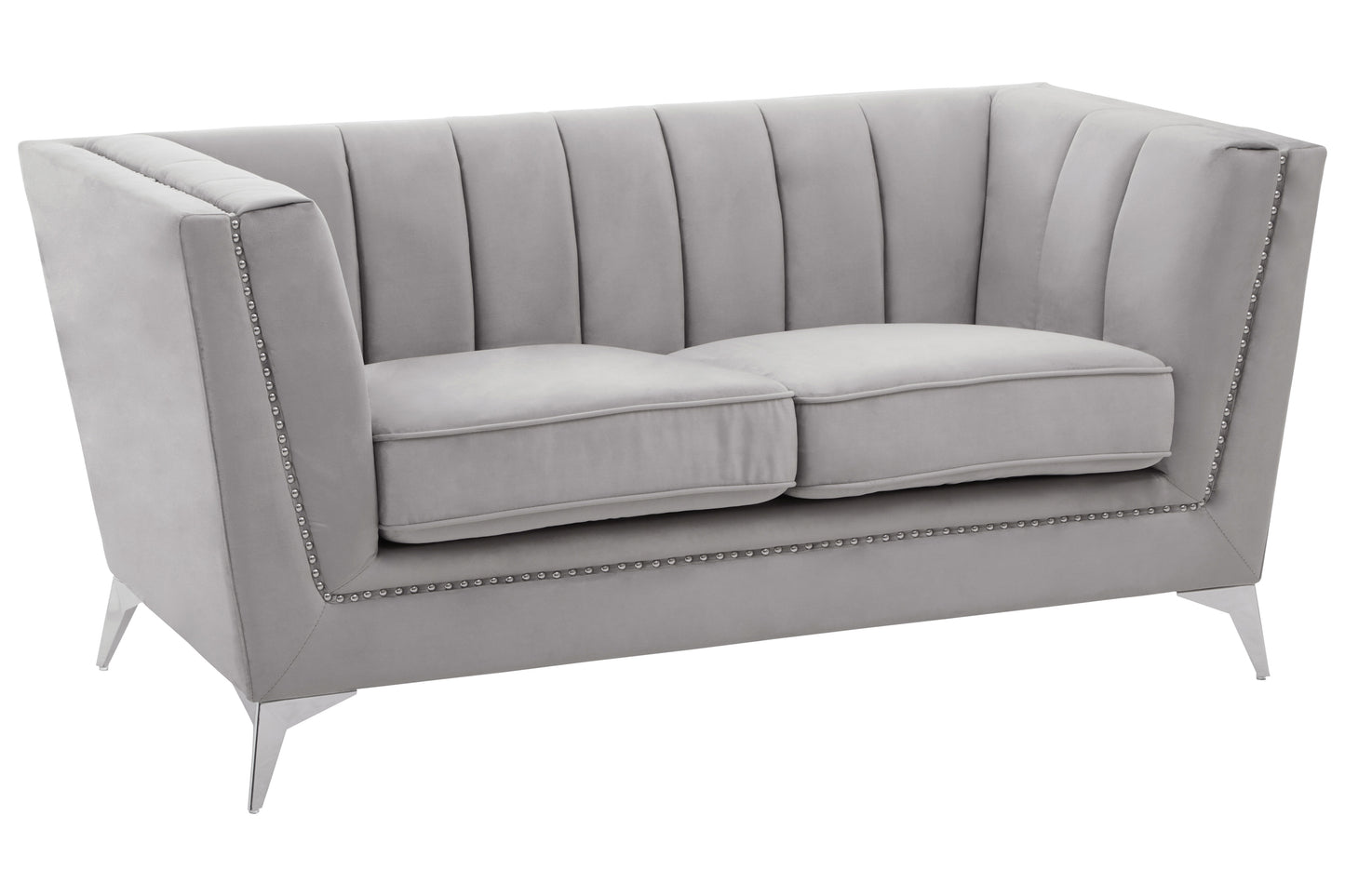 Hanser Two Seat Grey Velvet Sofa