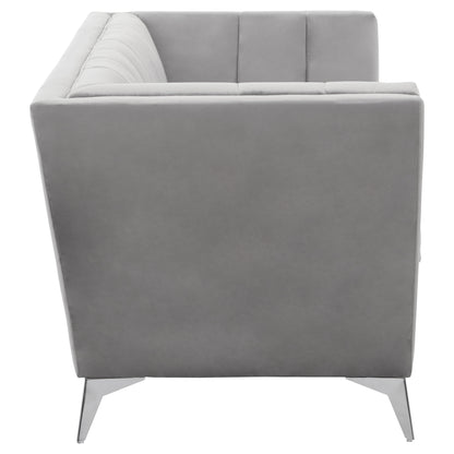 Hanser Two Seat Grey Velvet Sofa