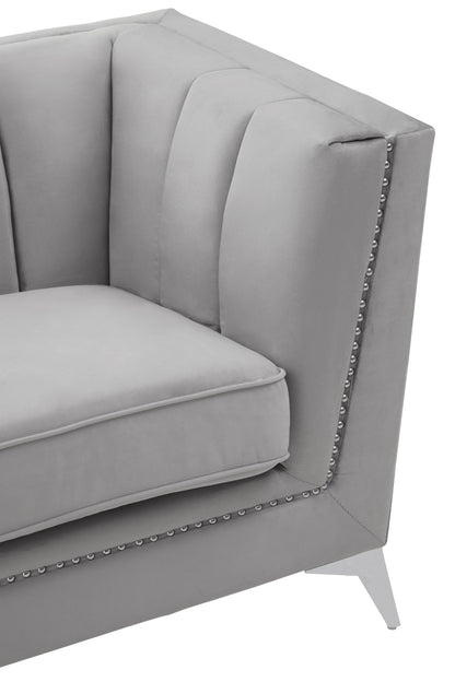 Hanser Two Seat Grey Velvet Sofa