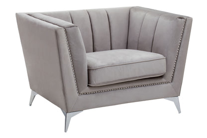 Hansa Grey Velvet Chair