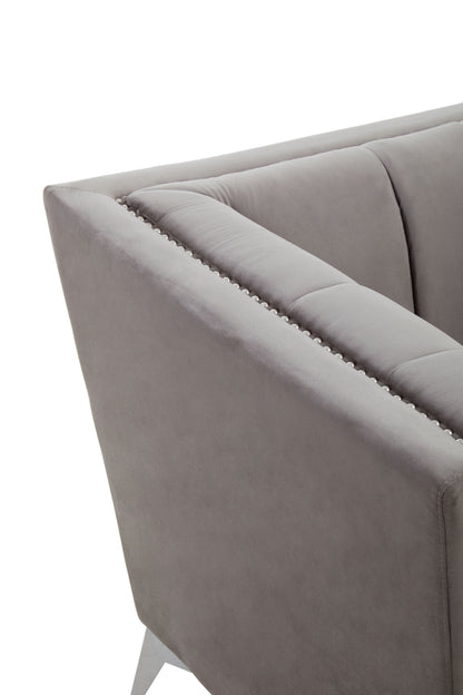 Hansa Grey Velvet Chair