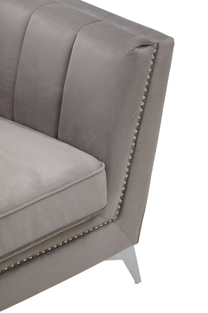 Hansa Grey Velvet Chair