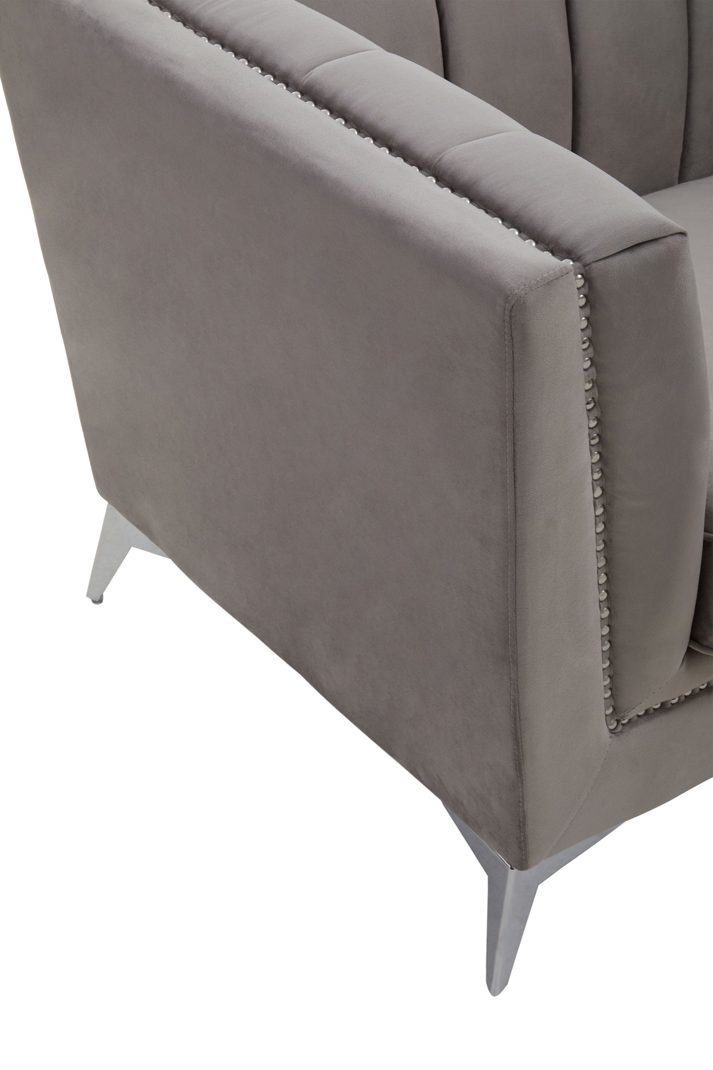 Hansa Grey Velvet Chair