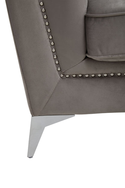 Hansa Grey Velvet Chair