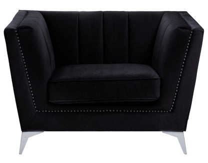 Hansa Black Velvet Chair