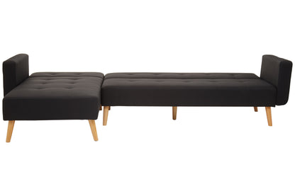 Hansal Hagen Black Large Corner Sofa Bed