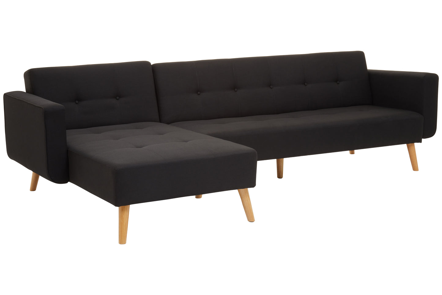 Hansal Hagen Black Large Corner Sofa Bed