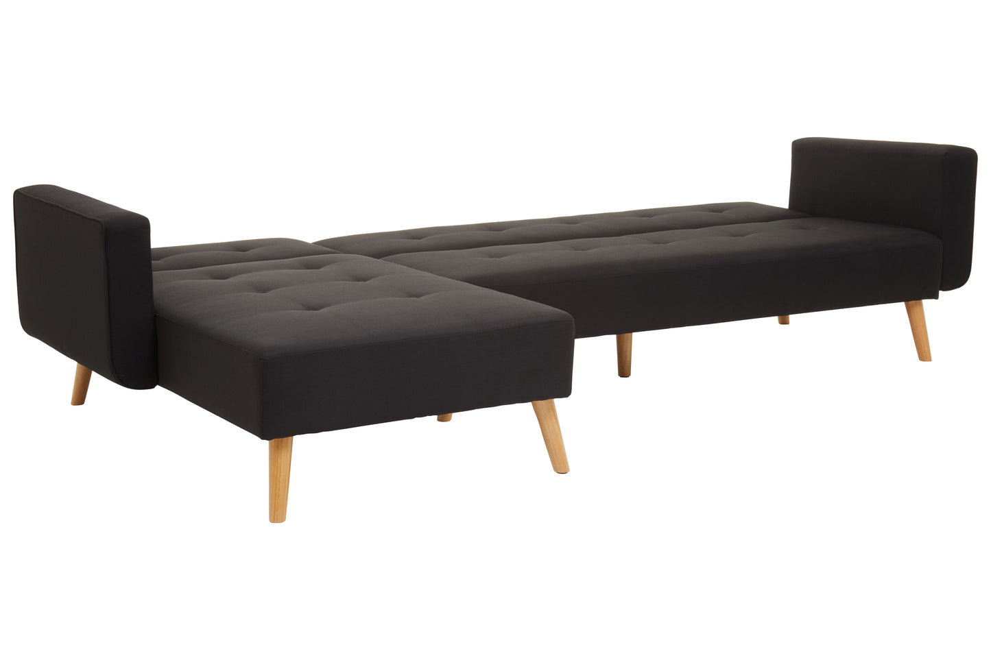 Hansal Hagen Black Large Corner Sofa Bed