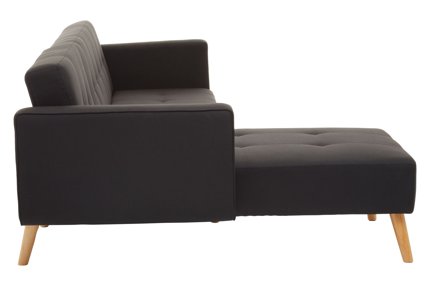 Hansal Hagen Black Large Corner Sofa Bed