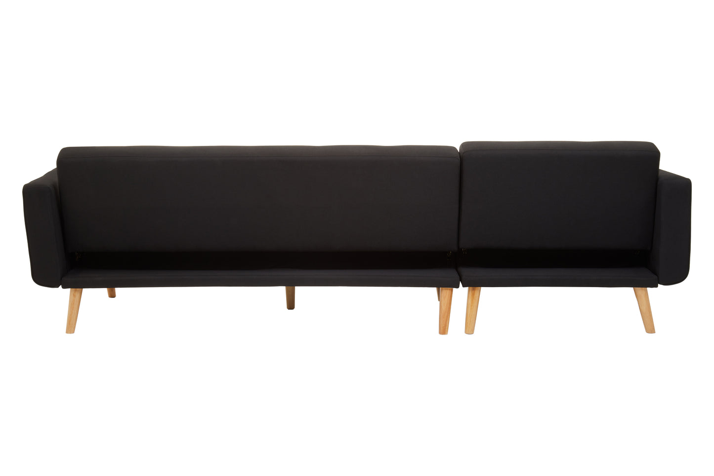 Hansal Hagen Black Large Corner Sofa Bed