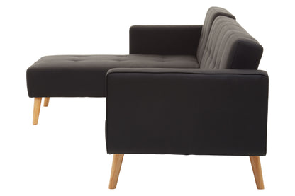 Hansal Hagen Black Large Corner Sofa Bed