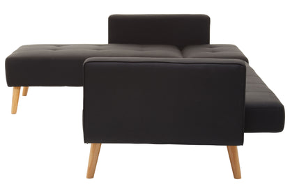 Hansal Hagen Black Large Corner Sofa Bed