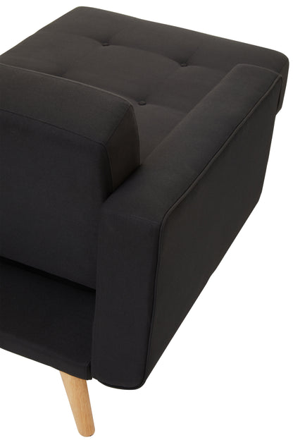 Hansal Hagen Black Large Corner Sofa Bed