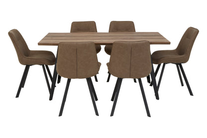 West Rectangular Brown Dining Set