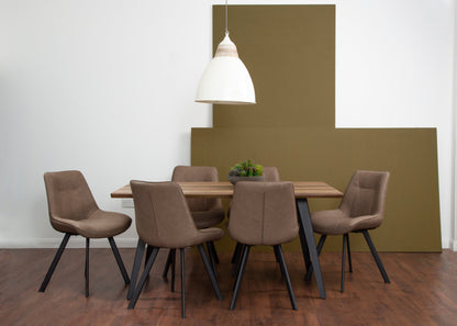 West Rectangular Brown Dining Set