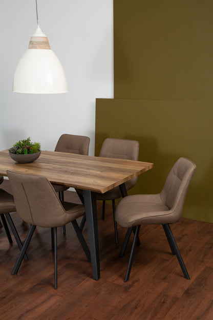 West Rectangular Brown Dining Set