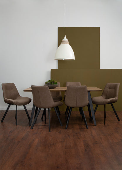 West Rectangular Brown Dining Set