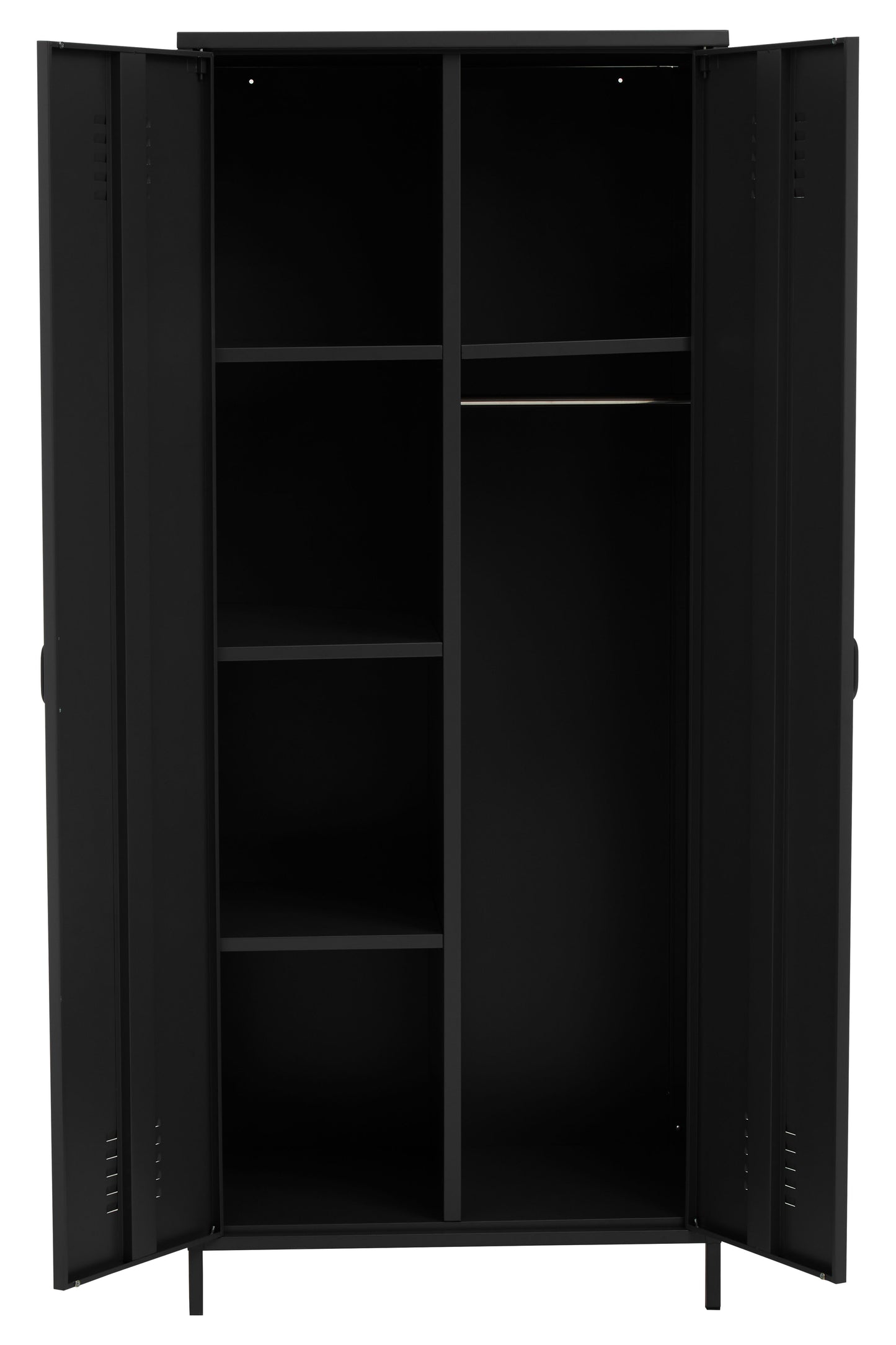 Acade Black Two Door Locker Style Wardrobe