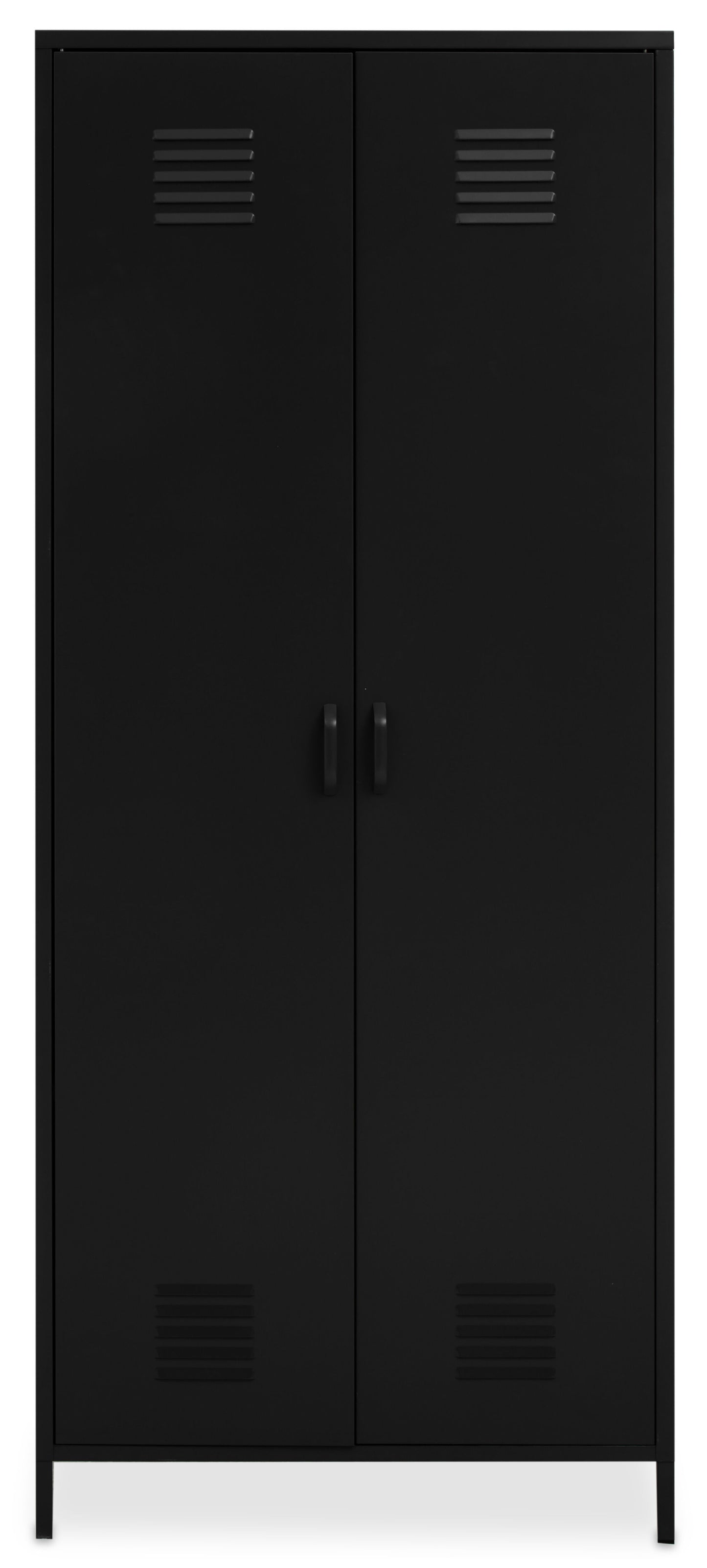 Acade Black Two Door Locker Style Wardrobe