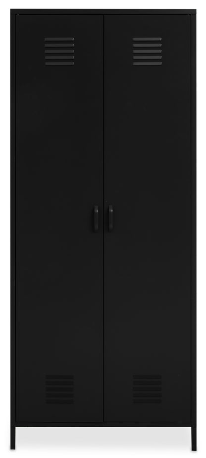 Acade Black Two Door Locker Style Wardrobe