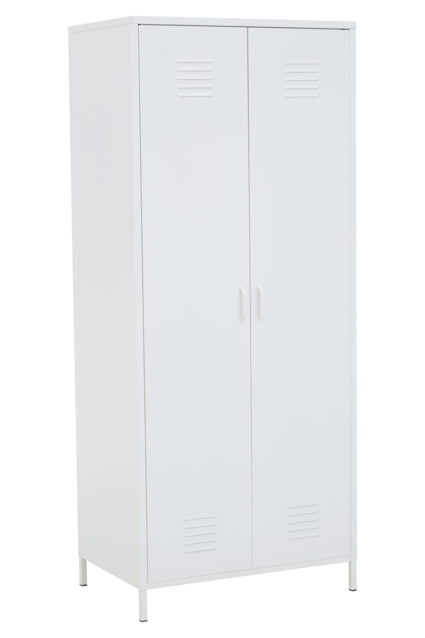 Acade White Two Door Locker Style Wardrobe