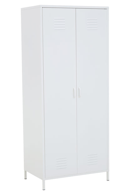 Acade White Two Door Locker Style Wardrobe