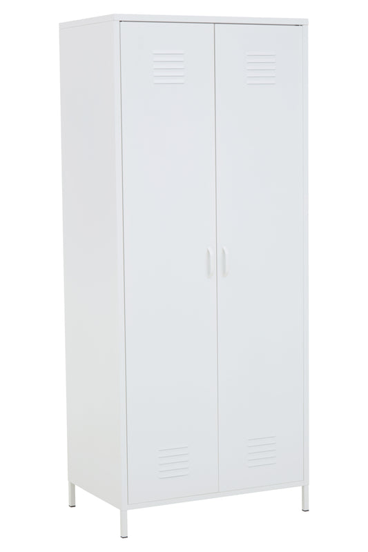 Acade White Two Door Locker Style Wardrobe