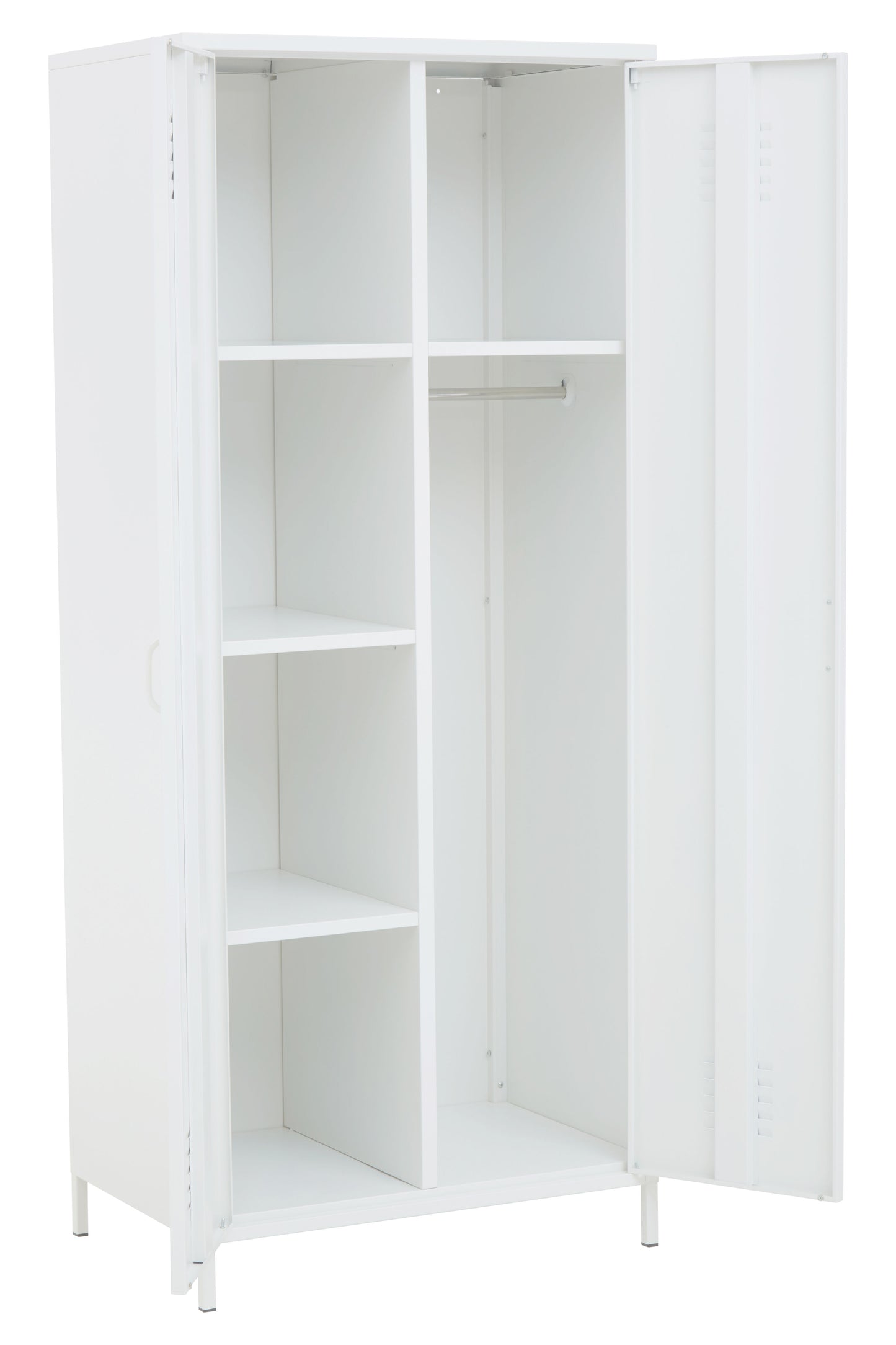 Acade White Two Door Locker Style Wardrobe