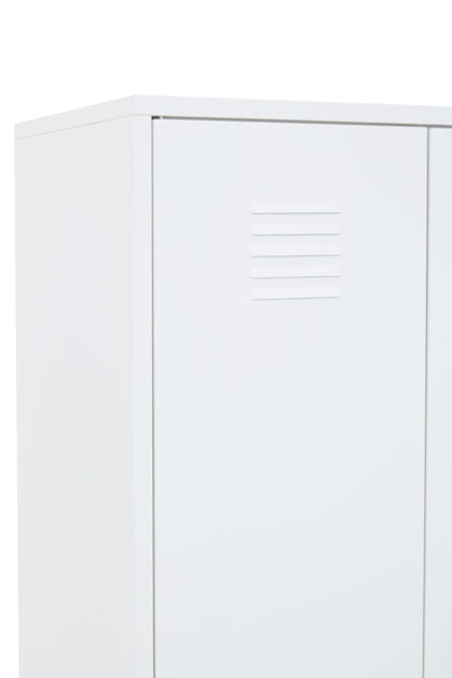 Acade White Two Door Locker Style Wardrobe