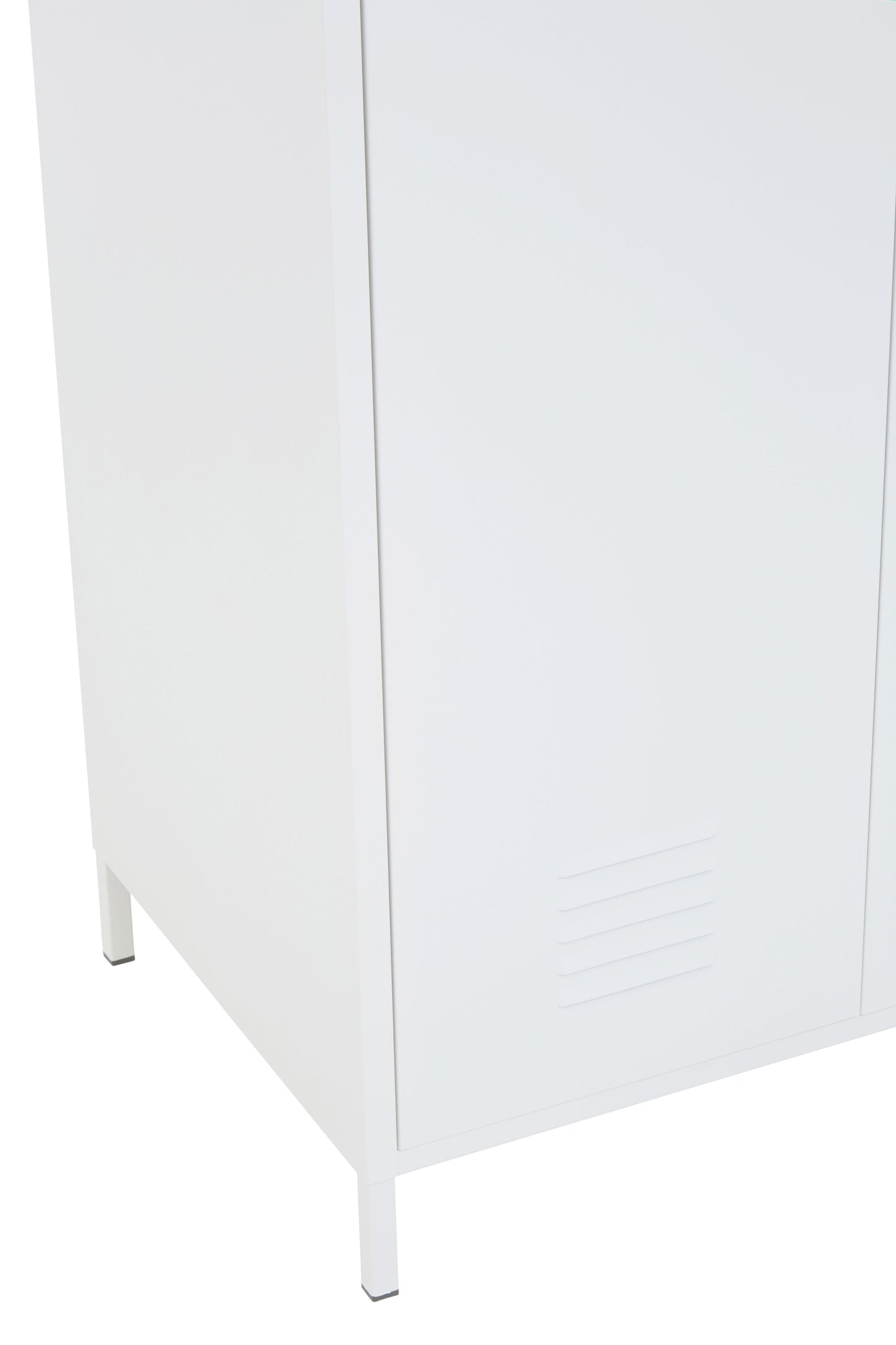 Acade White Two Door Locker Style Wardrobe