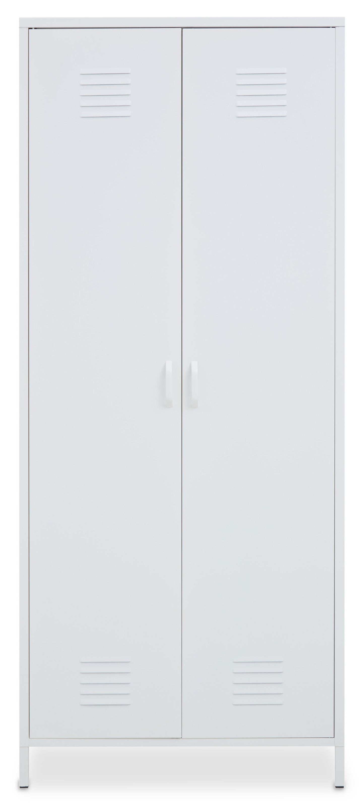 Acade White Two Door Locker Style Wardrobe