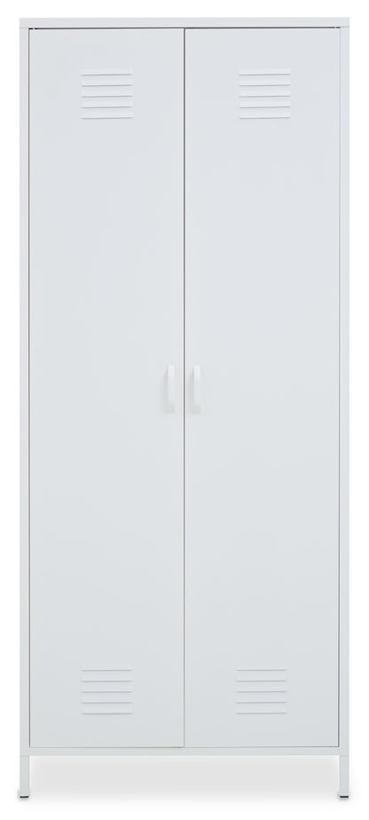 Acade White Two Door Locker Style Wardrobe