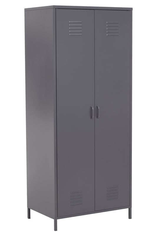 Acade Grey Two Door Locker Style Wardrobe