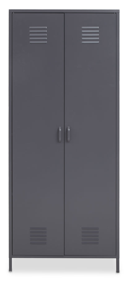 Acade Grey Two Door Locker Style Wardrobe