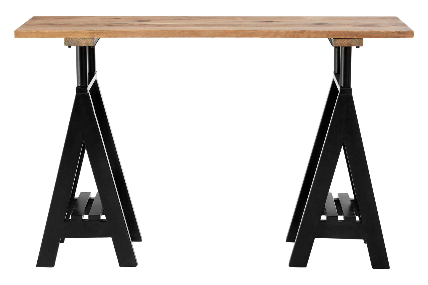 Hample Pine Wood And Iron Console Table