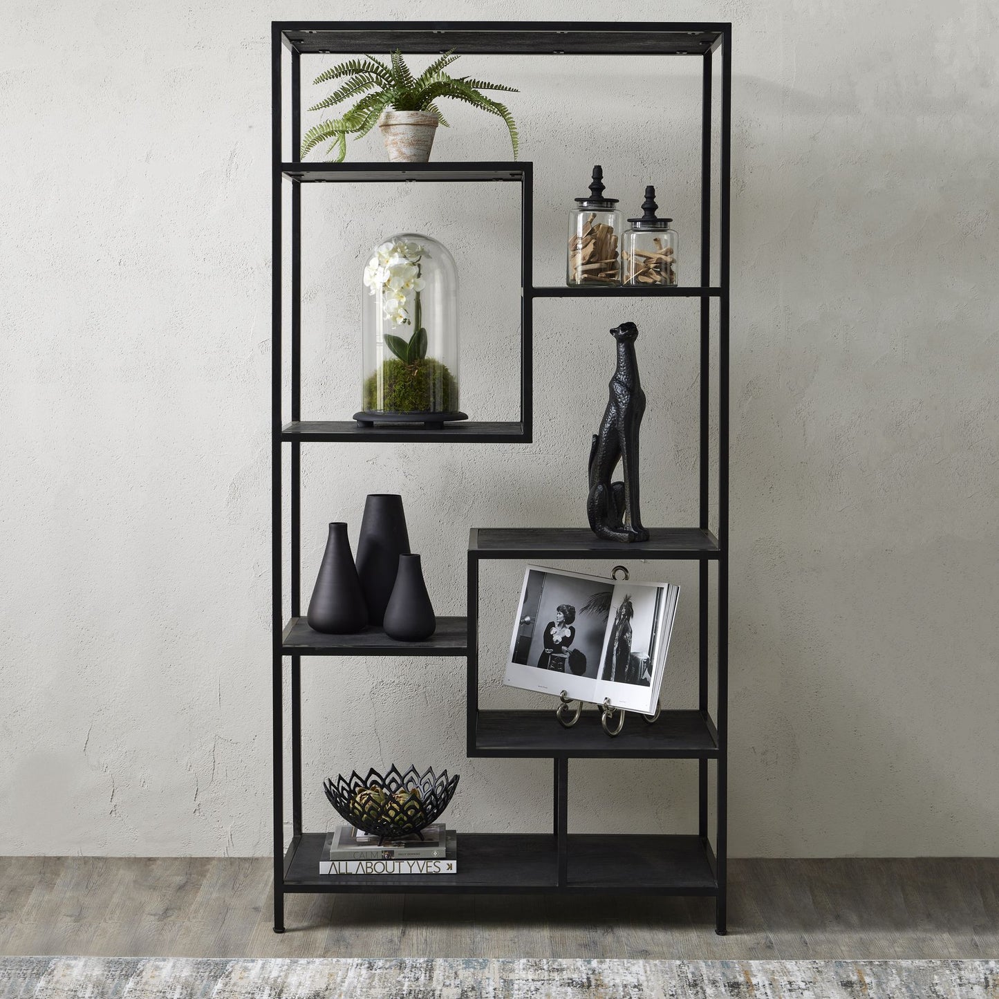 Large Black Multi Shelf Unit