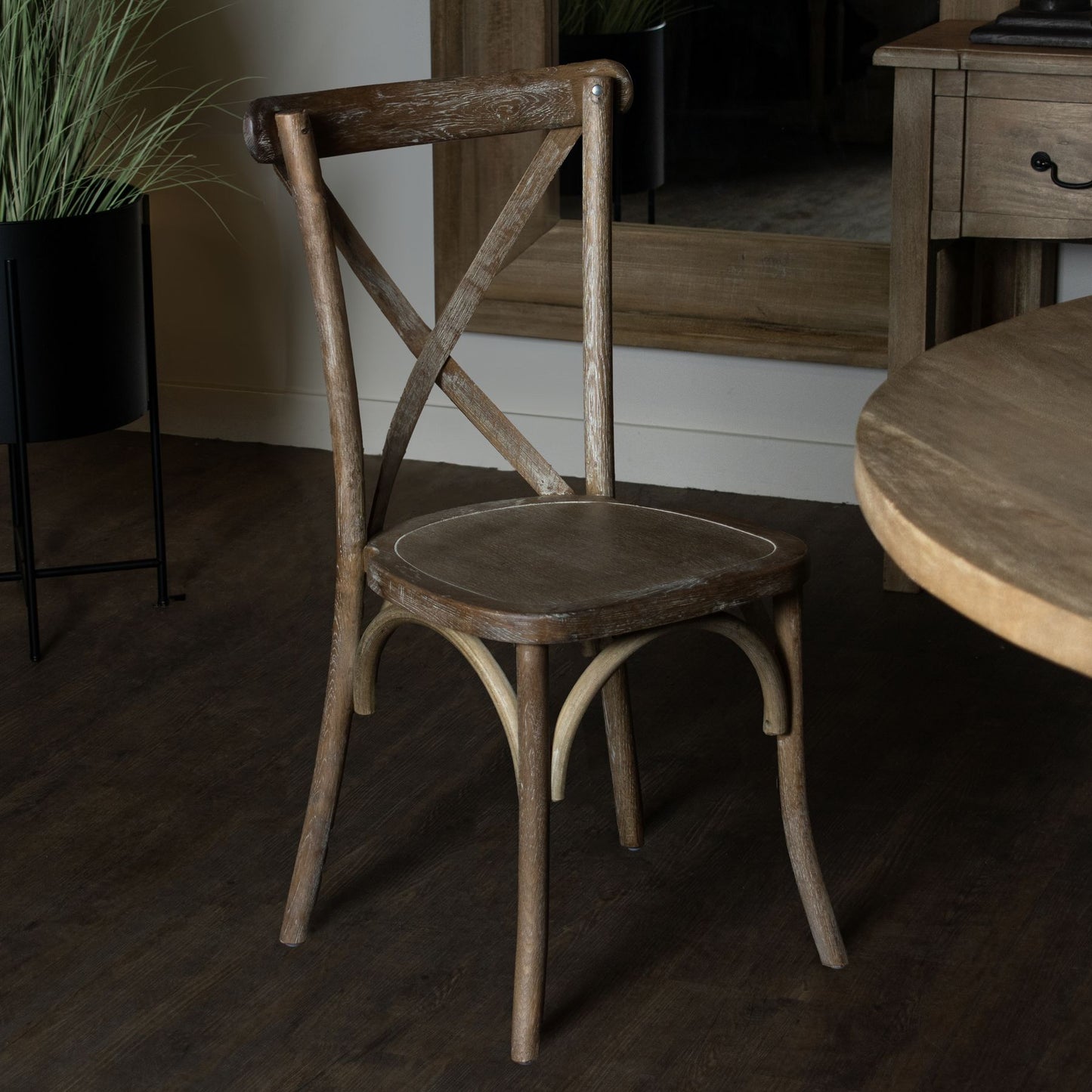 Light Oak Cross Back Dining Chair