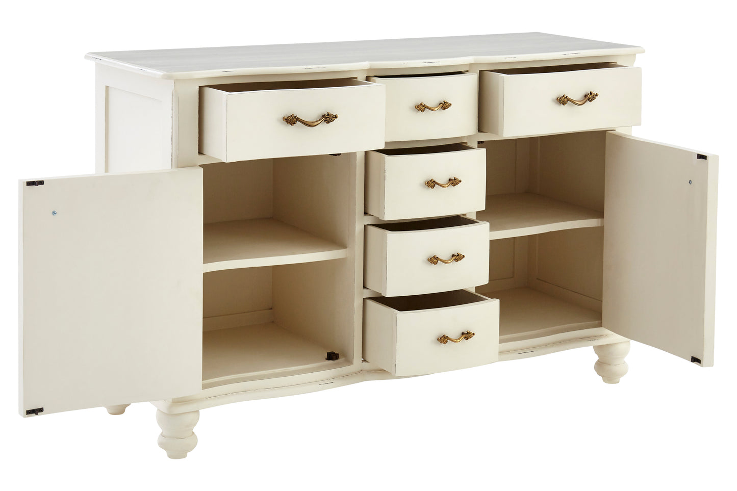 Lore 6 Drawer White Sideboard