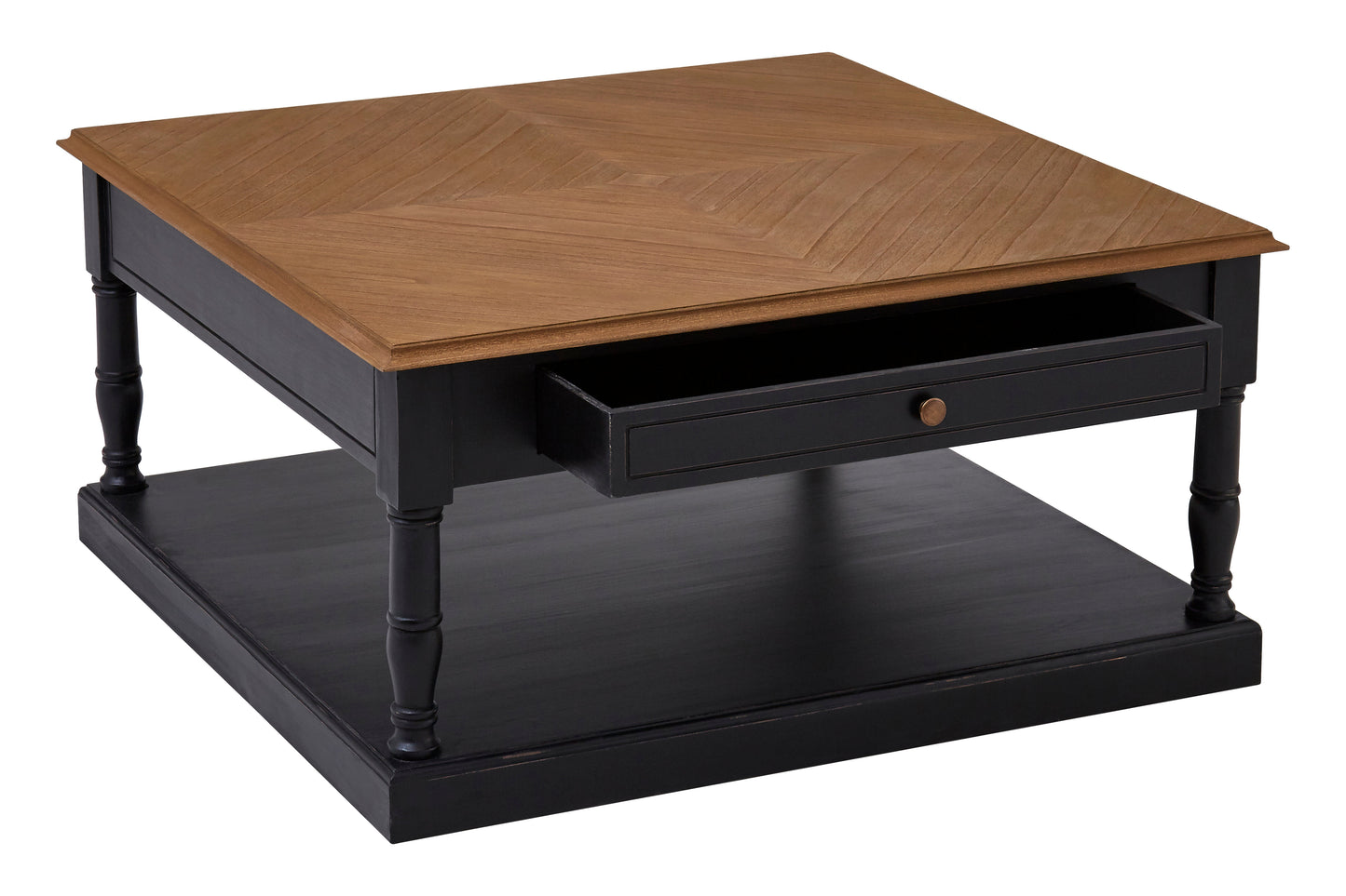 Lore 1 Drawer Black Coffee Table