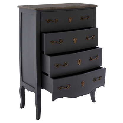 Lore 4 Drawer Dark Grey Chest