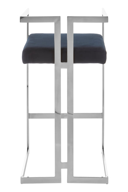 Azali Bar Stool With Silver Frame