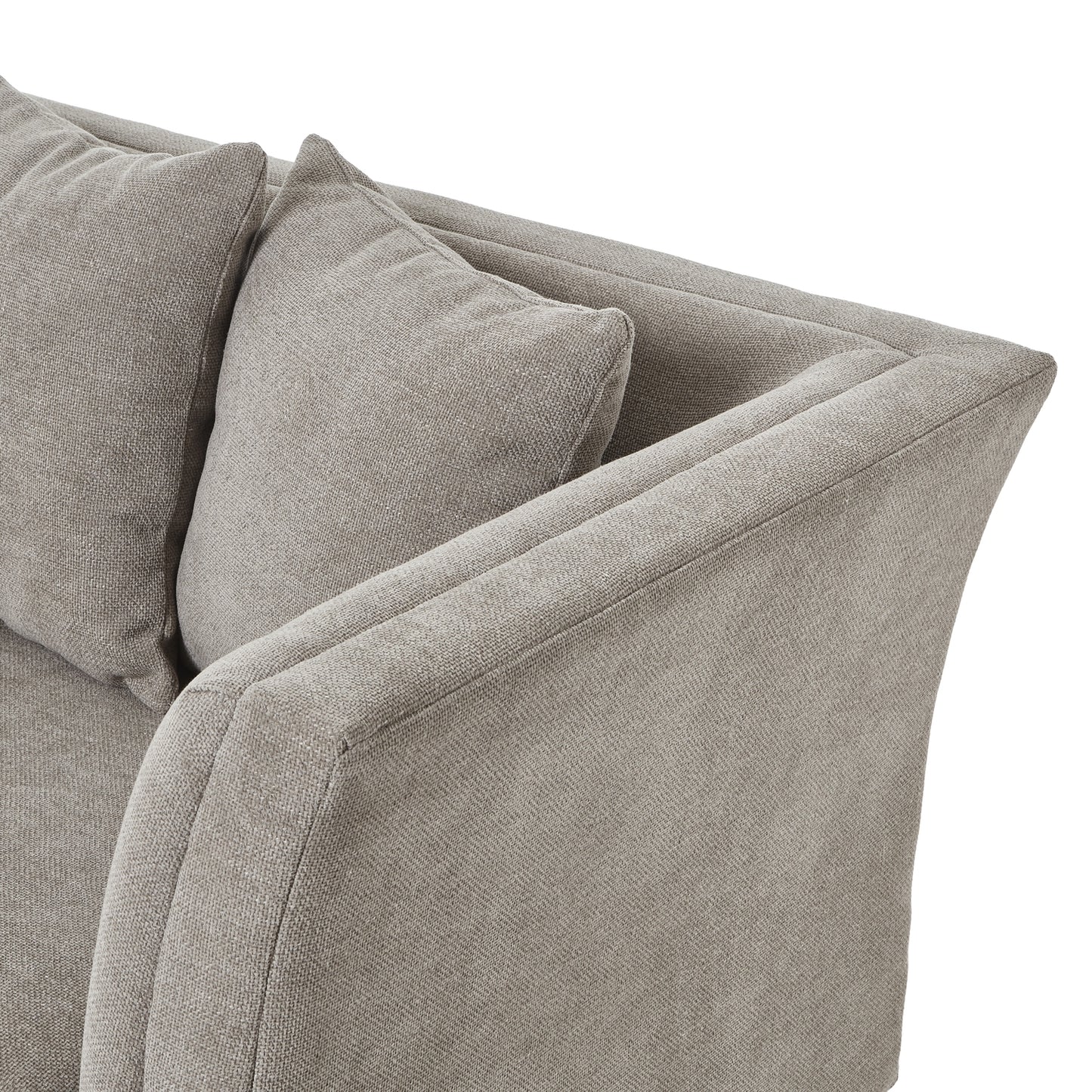 Vasper Taupe Cushion Back Three Seater Sofa