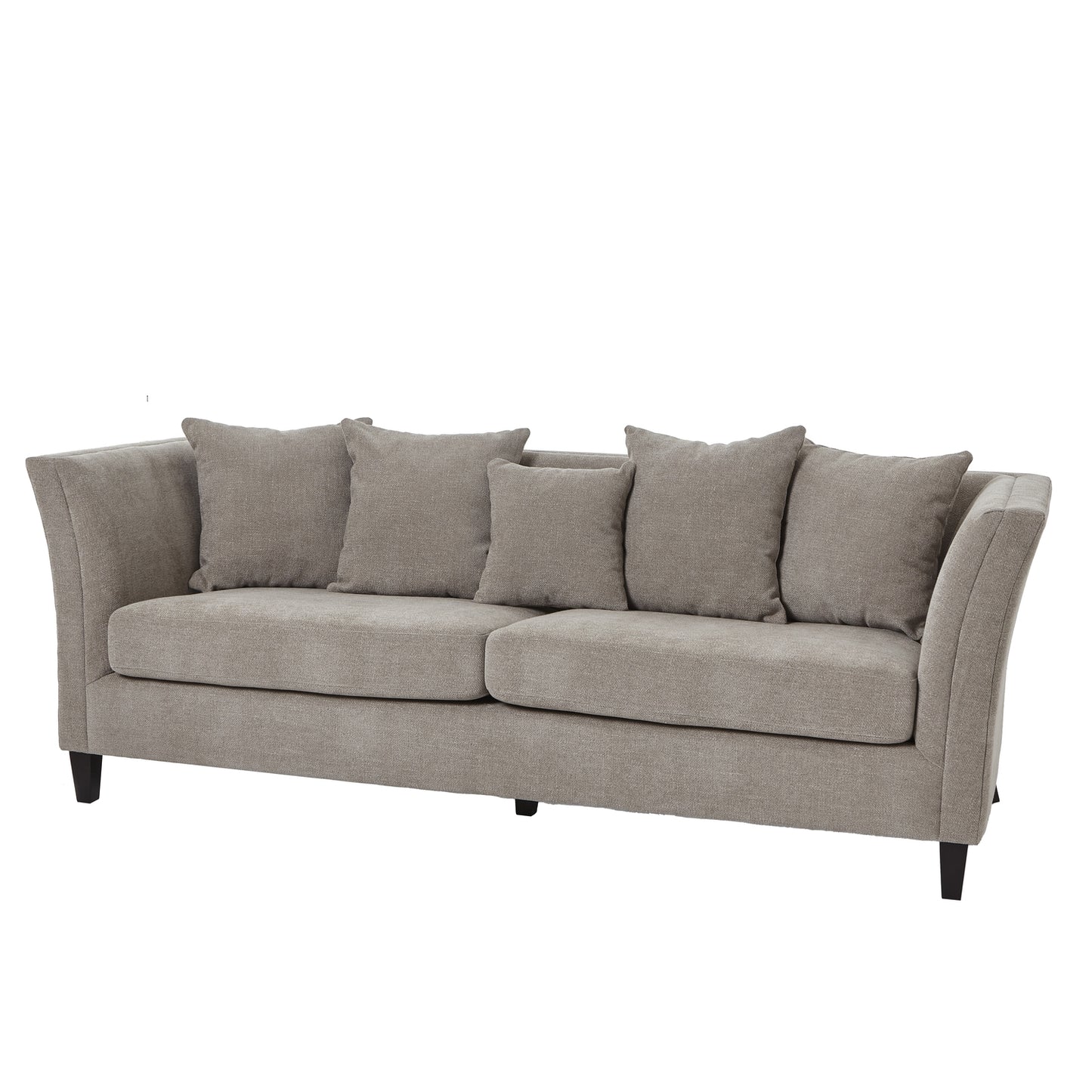 Vasper Taupe Cushion Back Three Seater Sofa