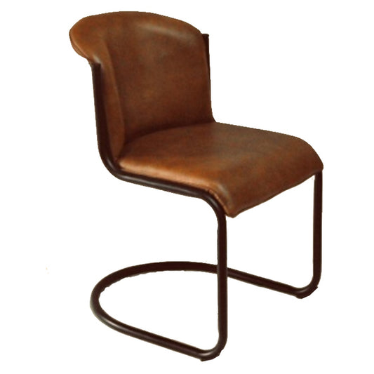 Lilly Leather Curved Dining Chair