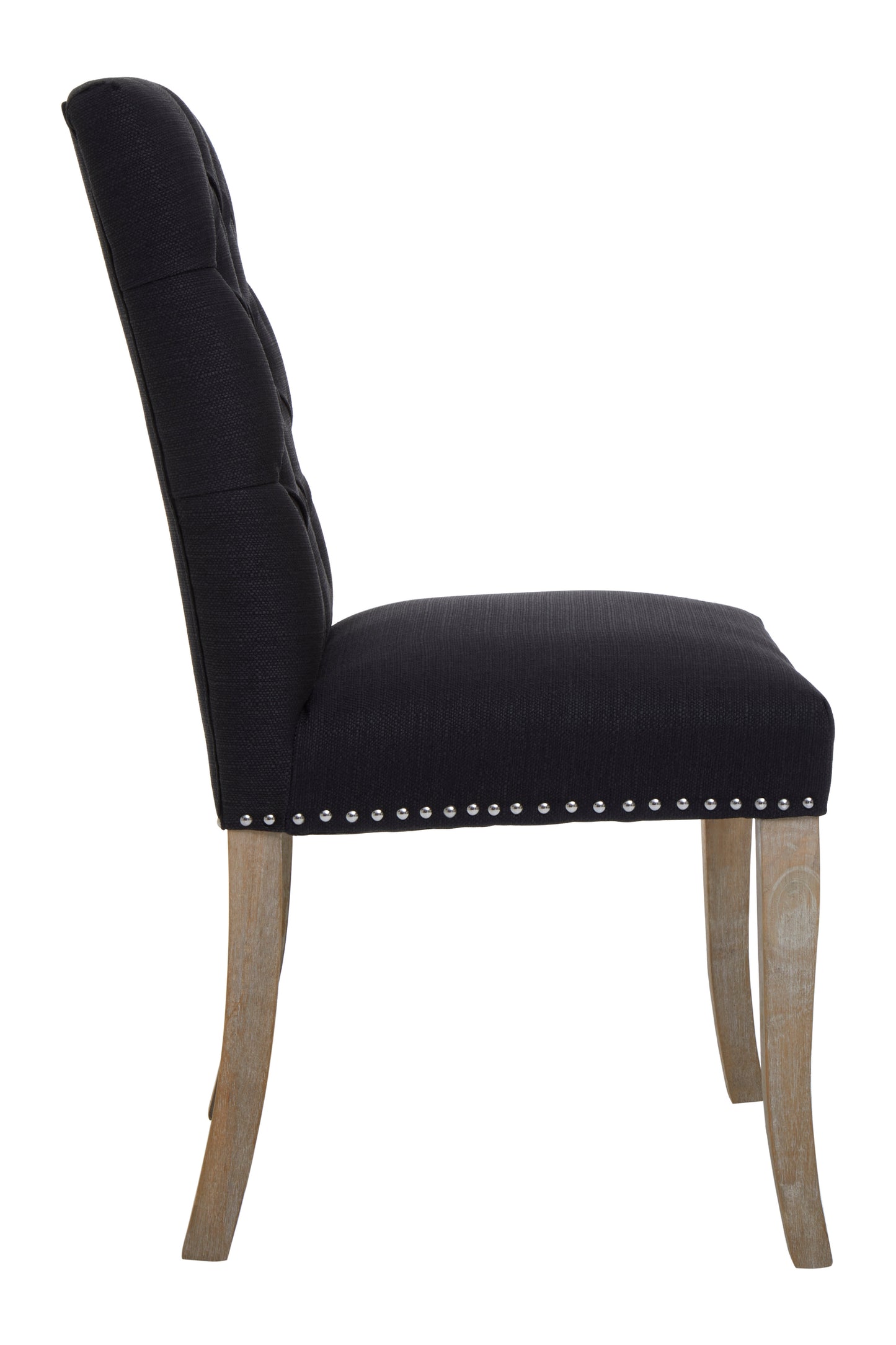 Kensi Townhouse Black Linen Dining Chair