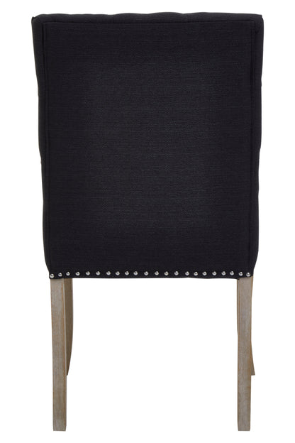 Kensi Townhouse Black Linen Dining Chair