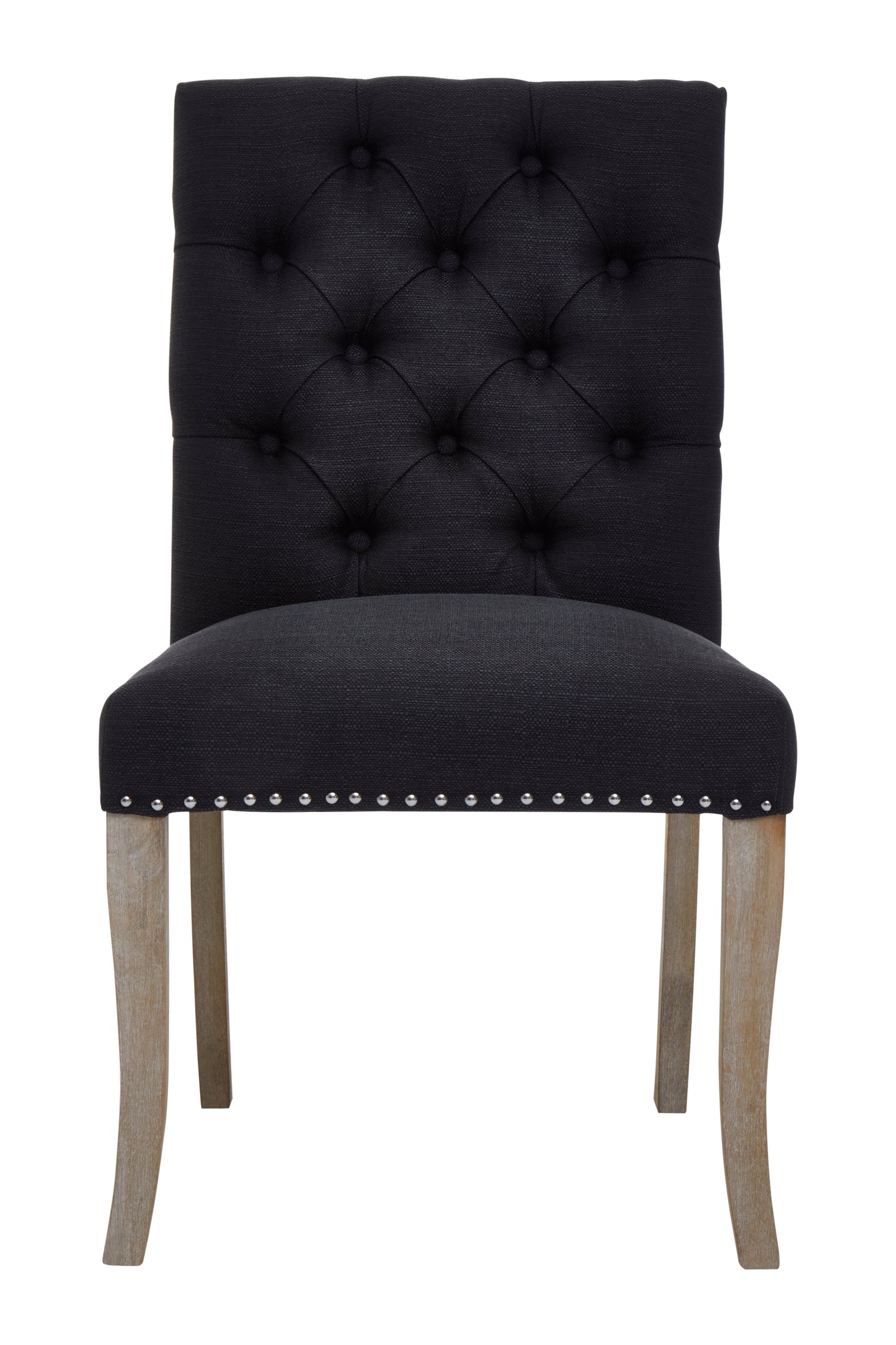 Kensi Townhouse Black Linen Dining Chair