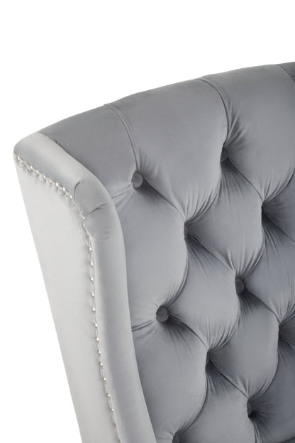 Kensi Townhouse Grey Velvet Dining Chair