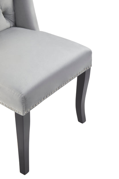 Kensi Townhouse Grey Velvet Dining Chair