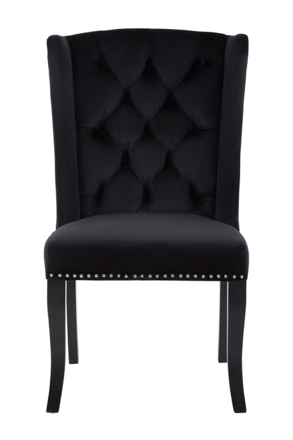 Kensi Townhouse Black Button Velvet Dining Chair